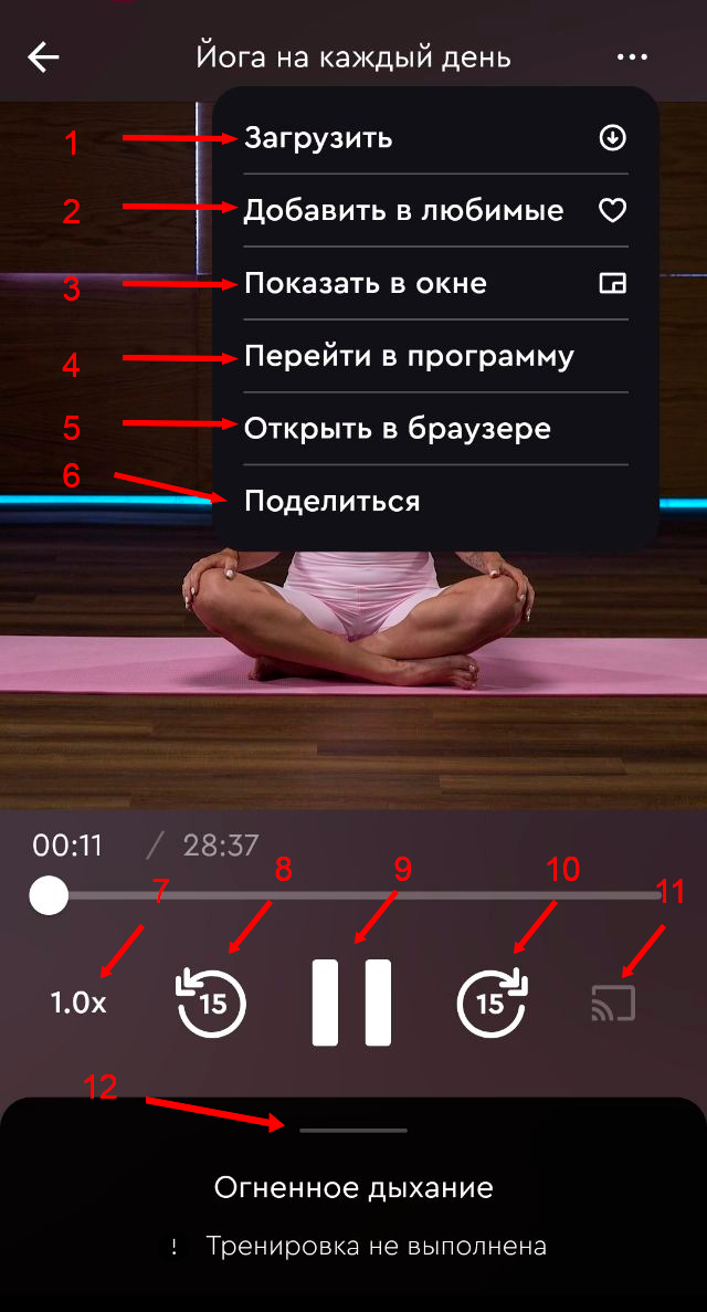 Как выглядит интерфейс видео тренировки? — иллюстрация 1